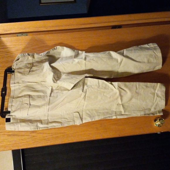 Womens Venezia pants drawstring cotton khaki beige sz 26 inseam 30 pockets - Picture 6 of 7